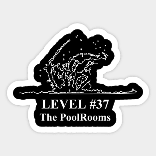 The PoolRooms - The Backrooms - White Outlined Version T-Shirt Sticker